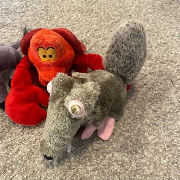 Vintage Plush Bundle Sebastian Little Mermaid Shrek Donkey Ice Age Scrat - Picture 3 of 8